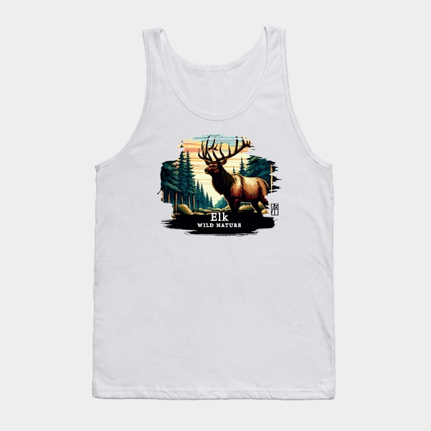 Elk - WILD NATURE - ELK -8 Tank Top by ArtProjectShop